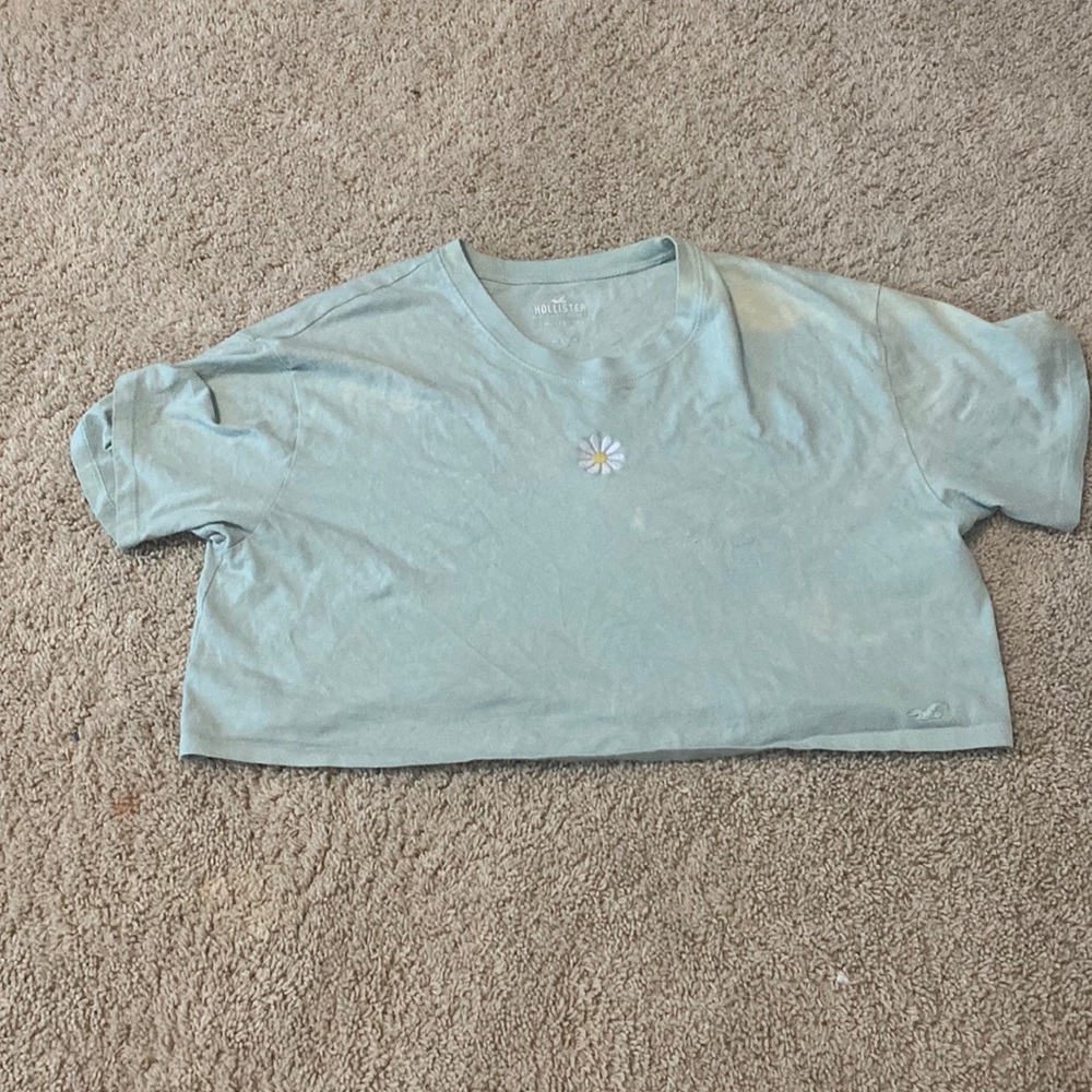 Light green blue crop top